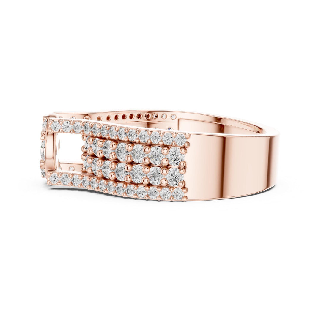 Round Cut Lab Grown Diamond Half Eternity Band, 1.00ct Total, Solid Gold