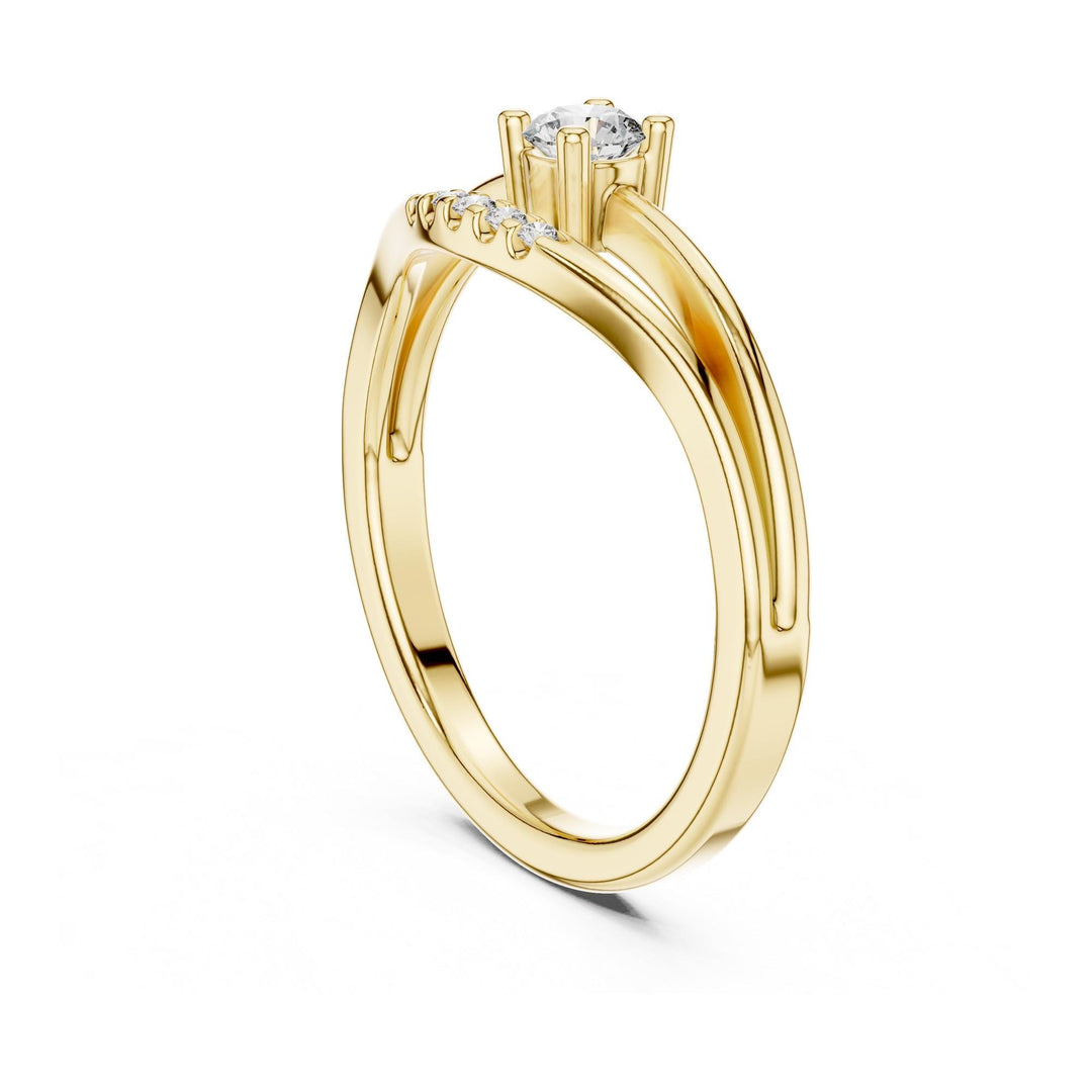 Round Cut Lab Grown Diamond Cluster Ring, 0.18ct Total, Solid Gold