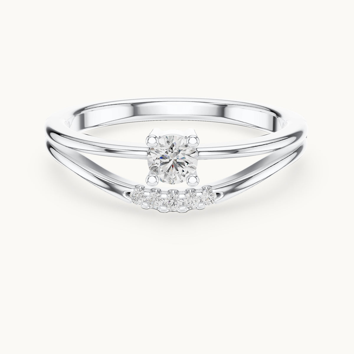 Round cut lab-grown diamond cluster ring in 14K white gold, 0.18 CT TW, view 3