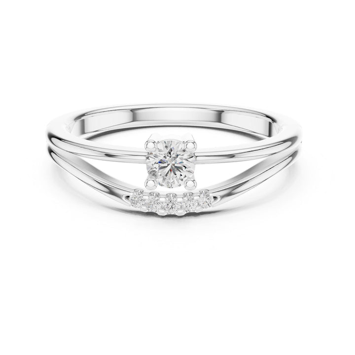 Round Cut Lab Grown Diamond Cluster Ring, 0.18ct Total, Solid Gold
