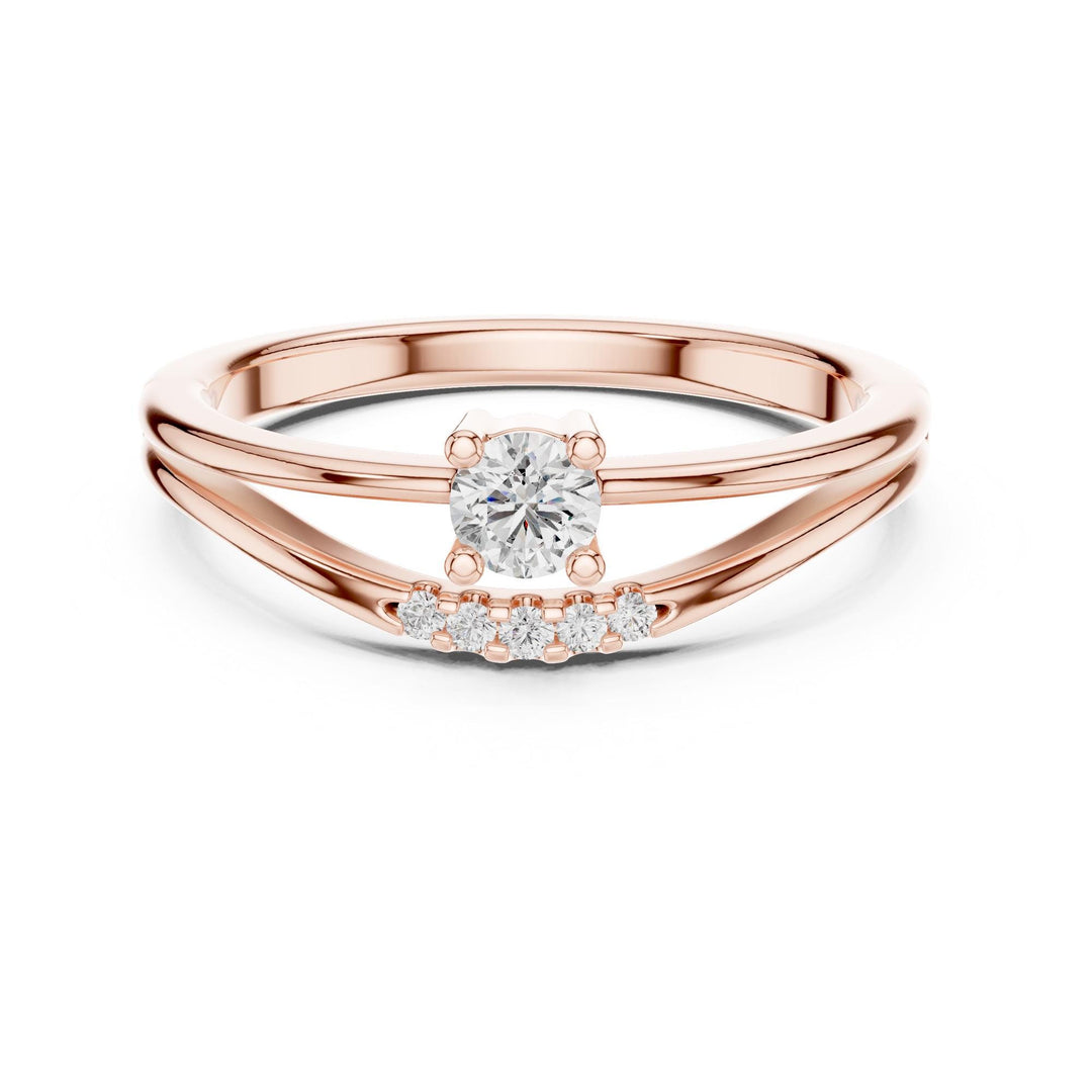 Round Cut Lab Grown Diamond Cluster Ring, 0.18ct Total, Solid Gold