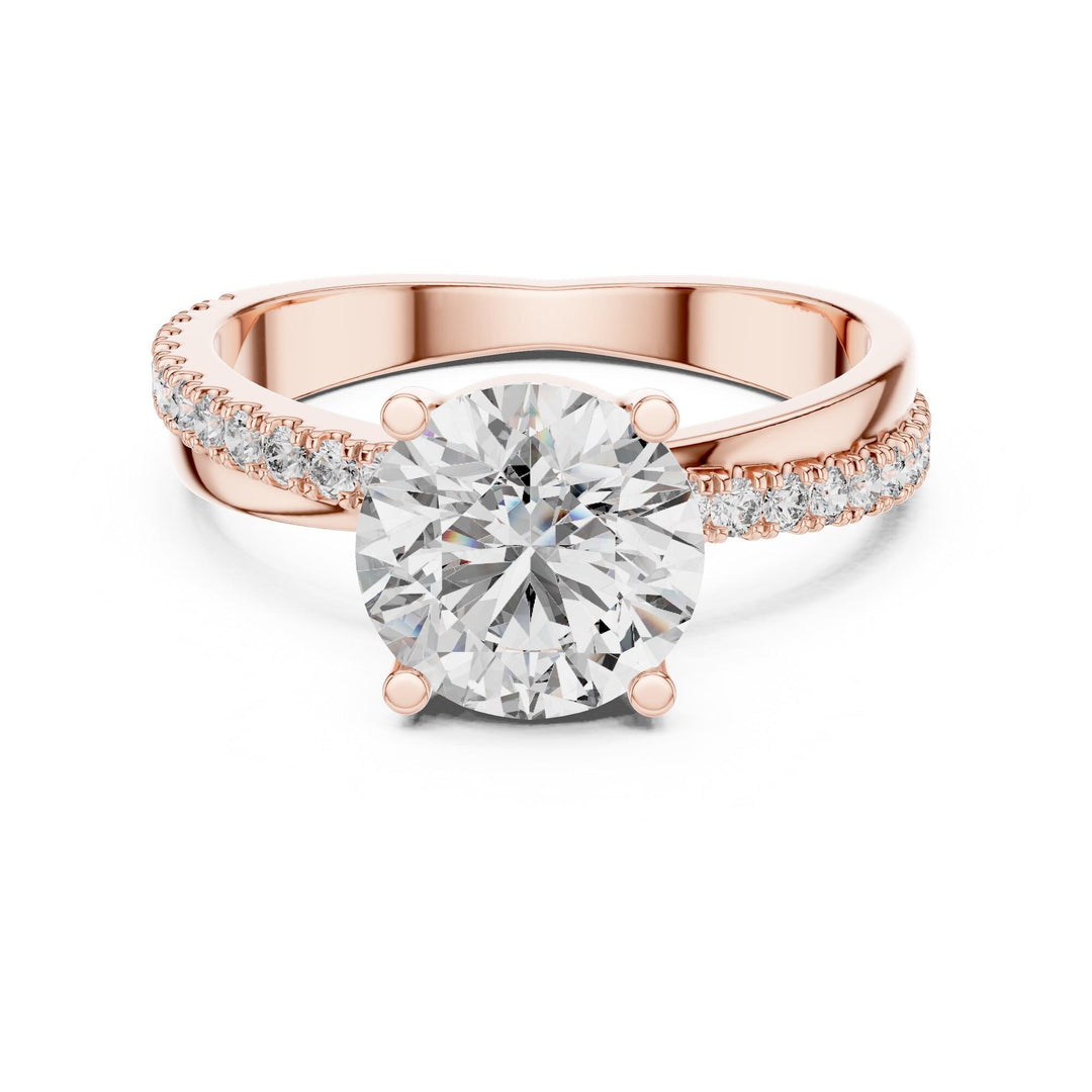 Round Cut Lab Grown Diamond Solitaire Ring, 2.41ct Total, Solid Gold