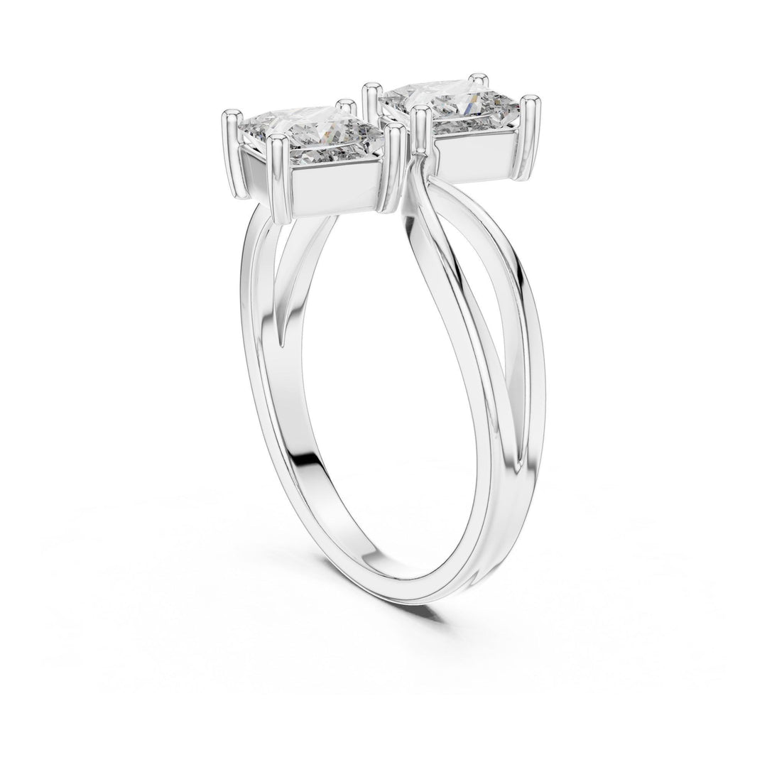 Princess Cut Lab Grown Diamond Cluster Ring, 1.30ct Total, Solid Gold