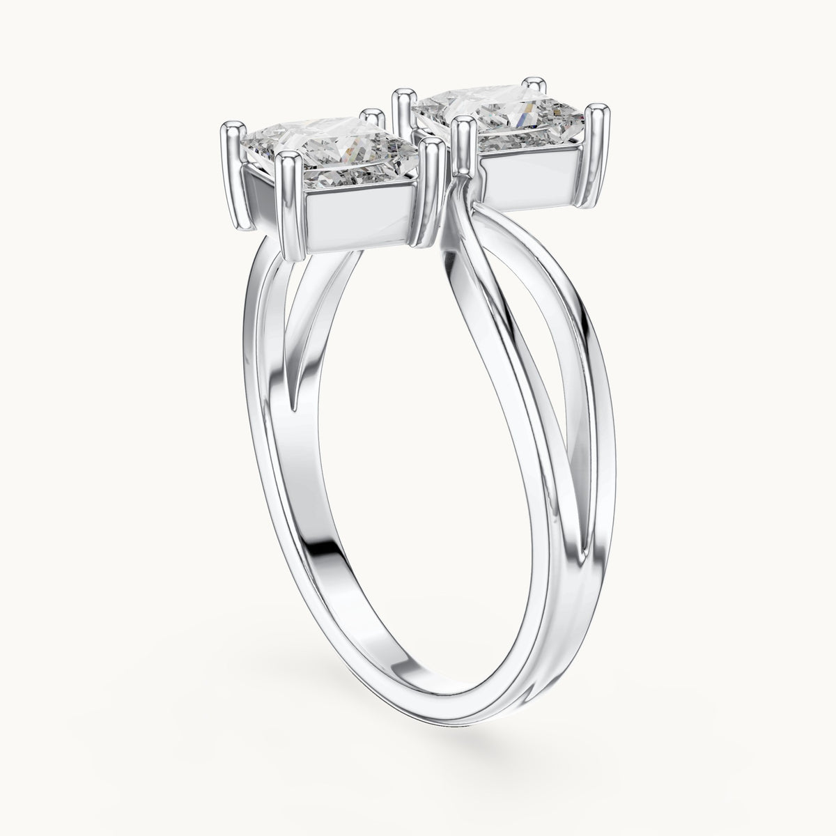 Princess Cut Lab Grown Diamond Cluster Ring, 1.30ct Total, Solid Gold