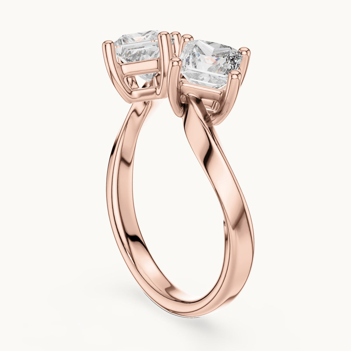 Princess Cut Lab Grown Diamond Cluster Ring, 0.90ct Total, Solid Gold
