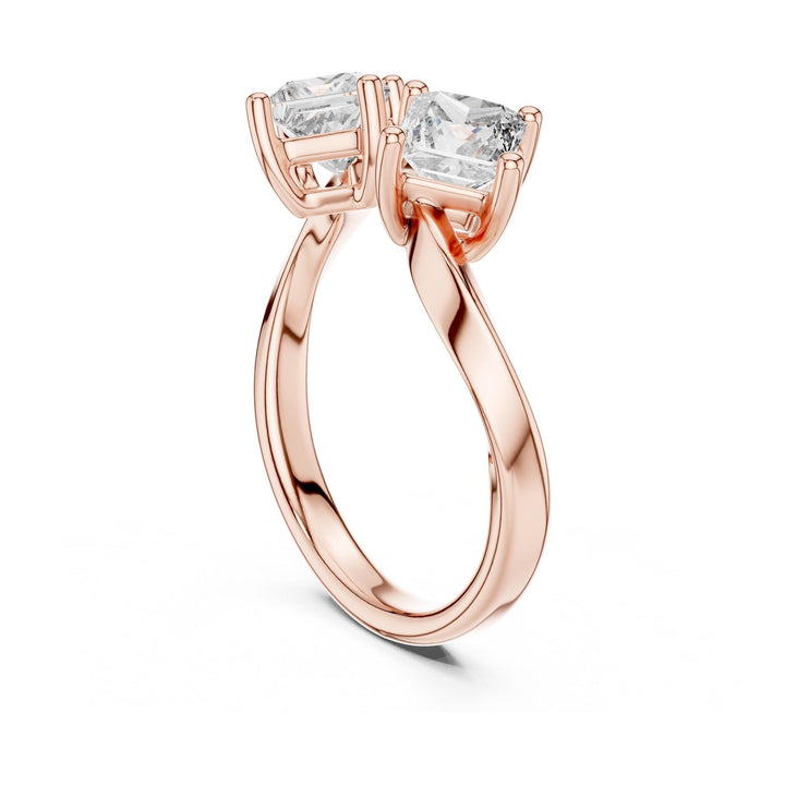 Princess Cut Lab Grown Diamond Cluster Ring, 0.90ct Total, Solid Gold