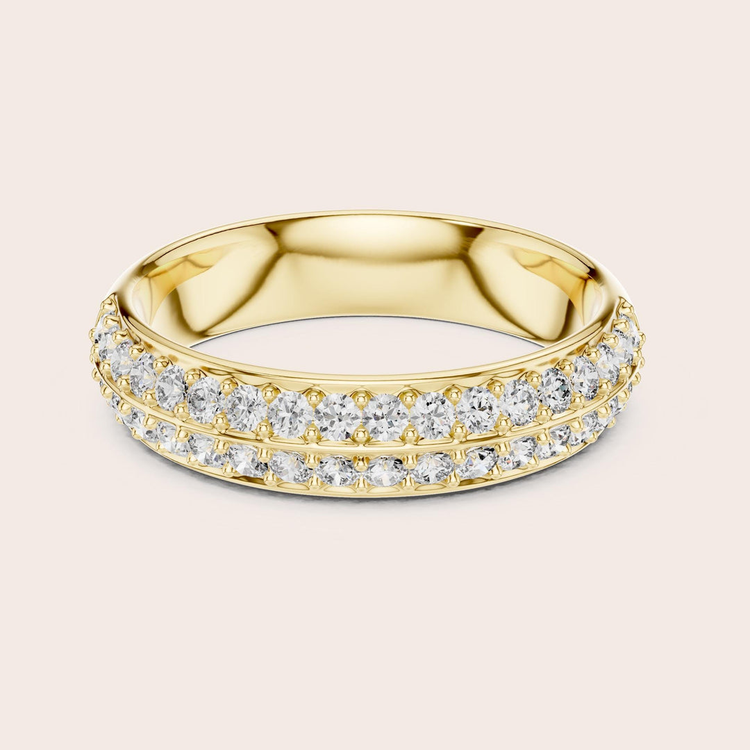 Round Cut Lab Grown Diamond Cluster Ring, 0.54ct Total, Solid Gold