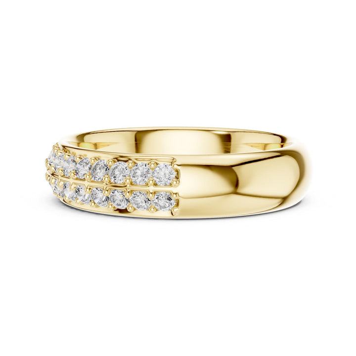 Round Cut Lab Grown Diamond Cluster Ring, 0.54ct Total, Solid Gold