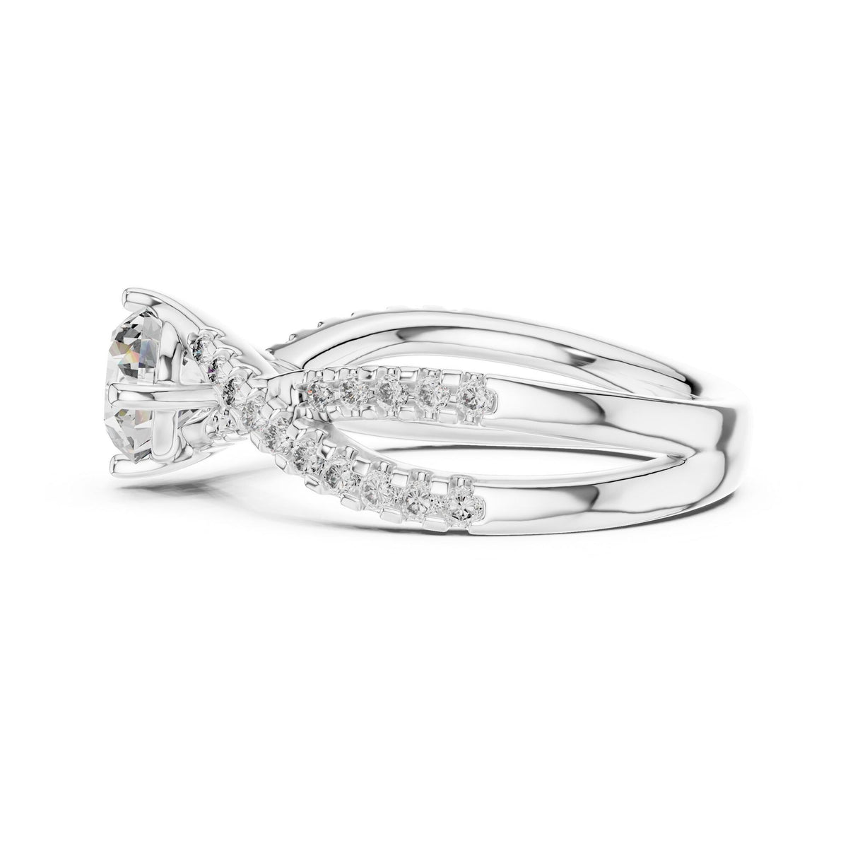 Round Cut Lab Grown Diamond Solitaire Ring, 1.38ct Total, Solid Gold