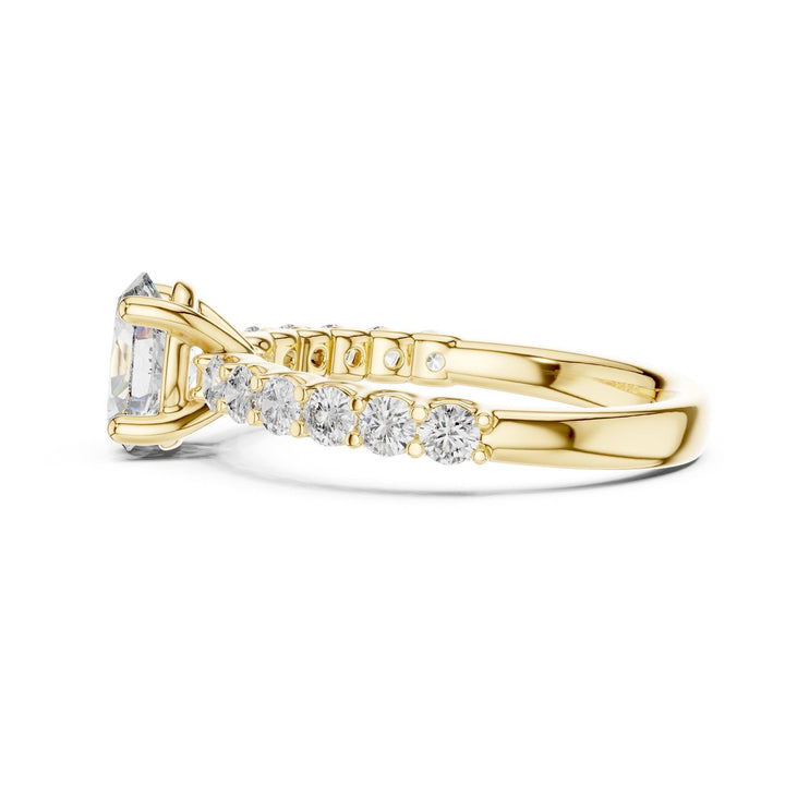 Oval Cut Lab Grown Diamond Solitaire Ring, 1.55ct Total, Solid Gold