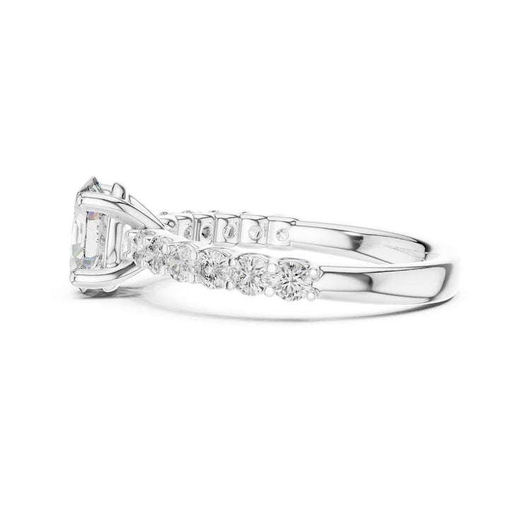 Oval Cut Lab Grown Diamond Solitaire Ring, 1.55ct Total, Solid Gold
