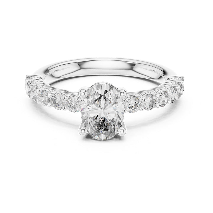 Oval Cut Lab Grown Diamond Solitaire Ring, 1.55ct Total, Solid Gold