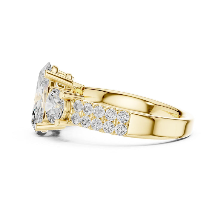 Oval Cut Lab Grown Diamond Solitaire Ring, 3.10ct Total, Solid Gold