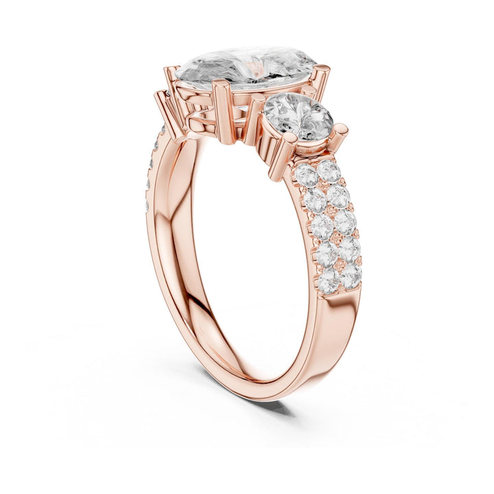 Oval Cut Lab Grown Diamond Solitaire Ring, 3.10ct Total, Solid Gold