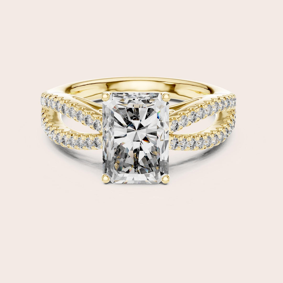 Radiant Cut Lab Grown Diamond Solitaire Ring, 2.41ct Total, Solid Gold