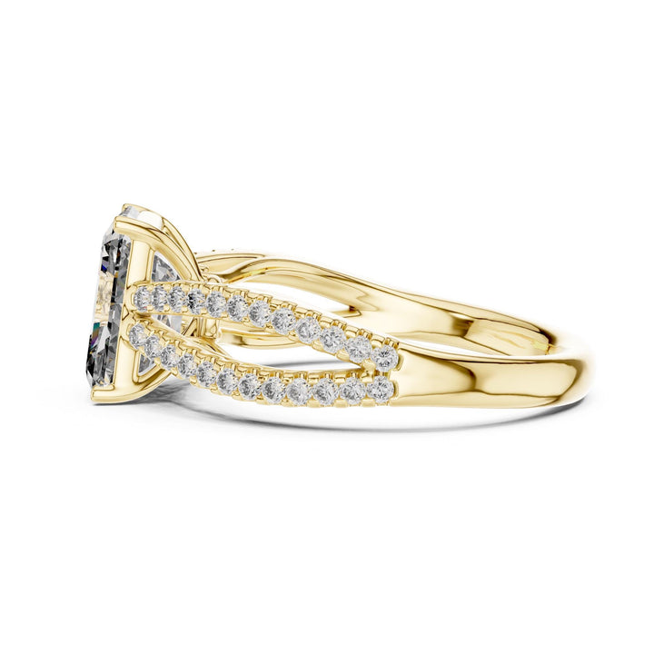 Radiant Cut Lab Grown Diamond Solitaire Ring, 2.41ct Total, Solid Gold