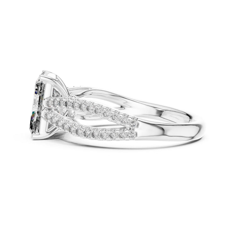 Radiant Cut Lab Grown Diamond Solitaire Ring, 2.41ct Total, Solid Gold