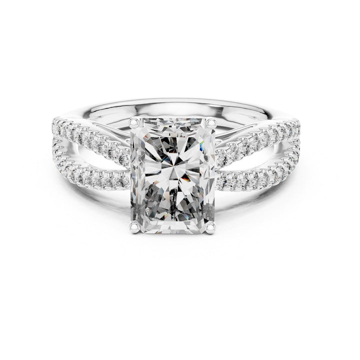 Radiant Cut Lab Grown Diamond Solitaire Ring, 2.41ct Total, Solid Gold