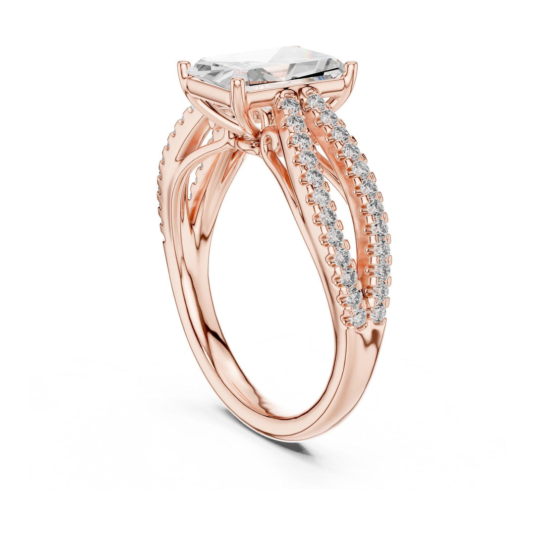 Radiant Cut Lab Grown Diamond Solitaire Ring, 2.41ct Total, Solid Gold