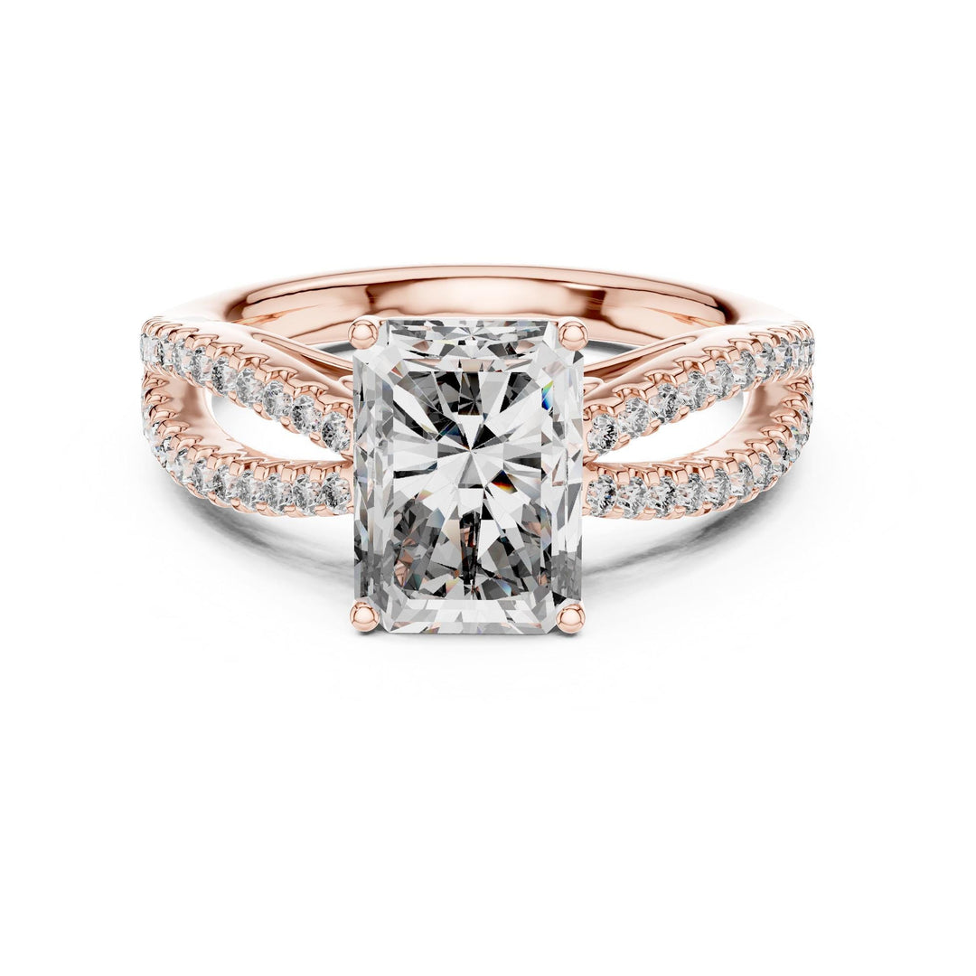 Radiant Cut Lab Grown Diamond Solitaire Ring, 2.41ct Total, Solid Gold