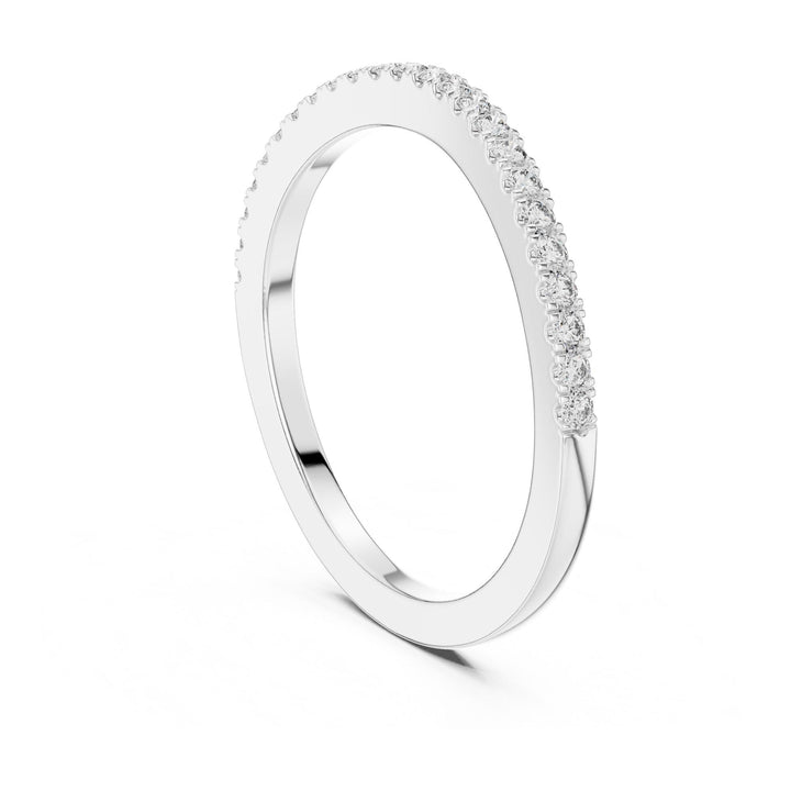 Round Cut Lab Grown Diamond Half Eternity Band, 0.22ct Total, Solid Gold