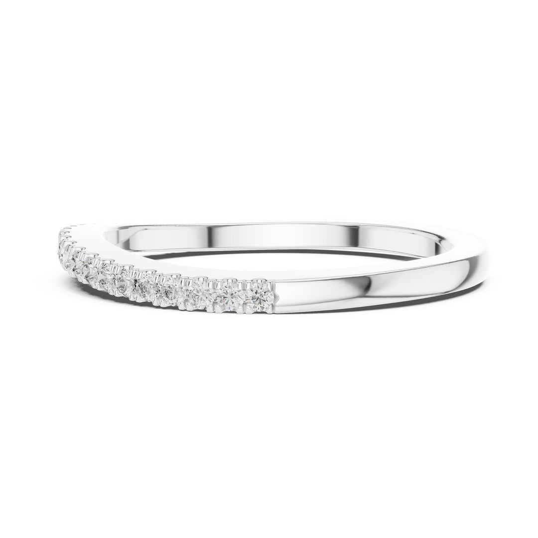 Round Cut Lab Grown Diamond Half Eternity Band, 0.22ct Total, Solid Gold