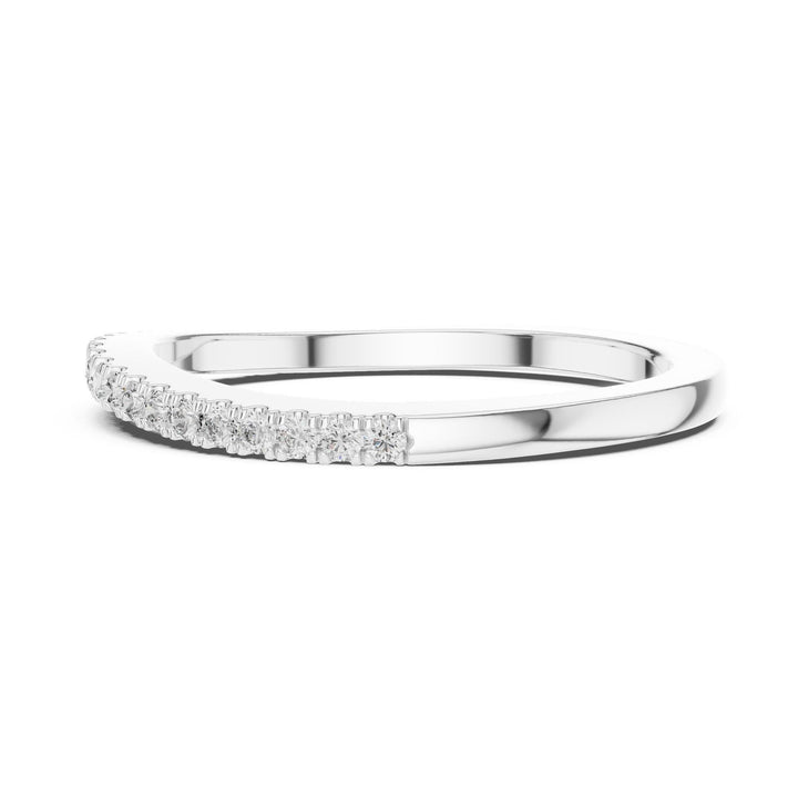 Round Cut Lab Grown Diamond Half Eternity Band, 0.22ct Total, Solid Gold