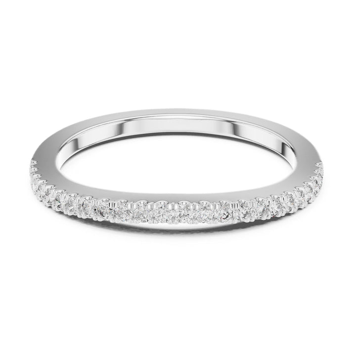 Round Cut Lab Grown Diamond Half Eternity Band, 0.22ct Total, Solid Gold