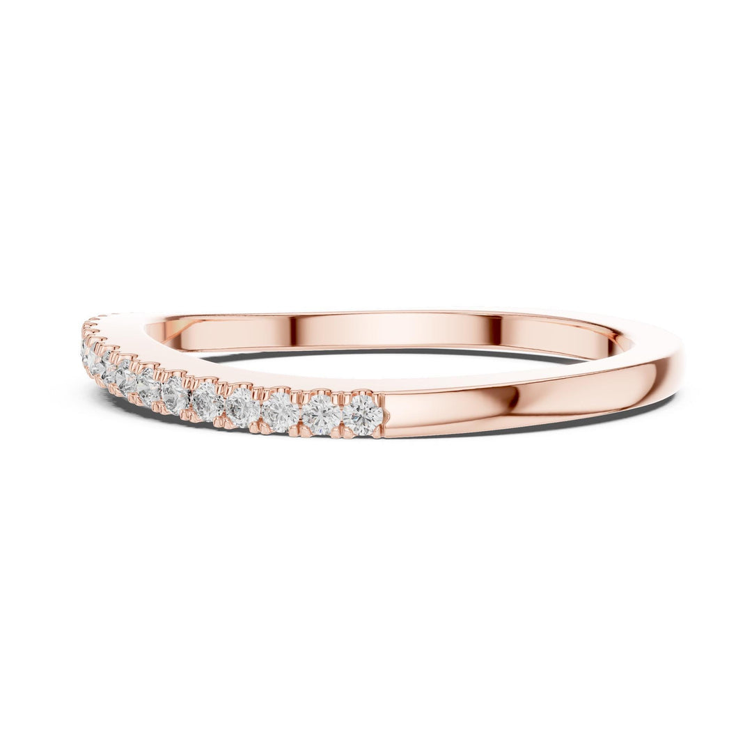 Round Cut Lab Grown Diamond Half Eternity Band, 0.22ct Total, Solid Gold