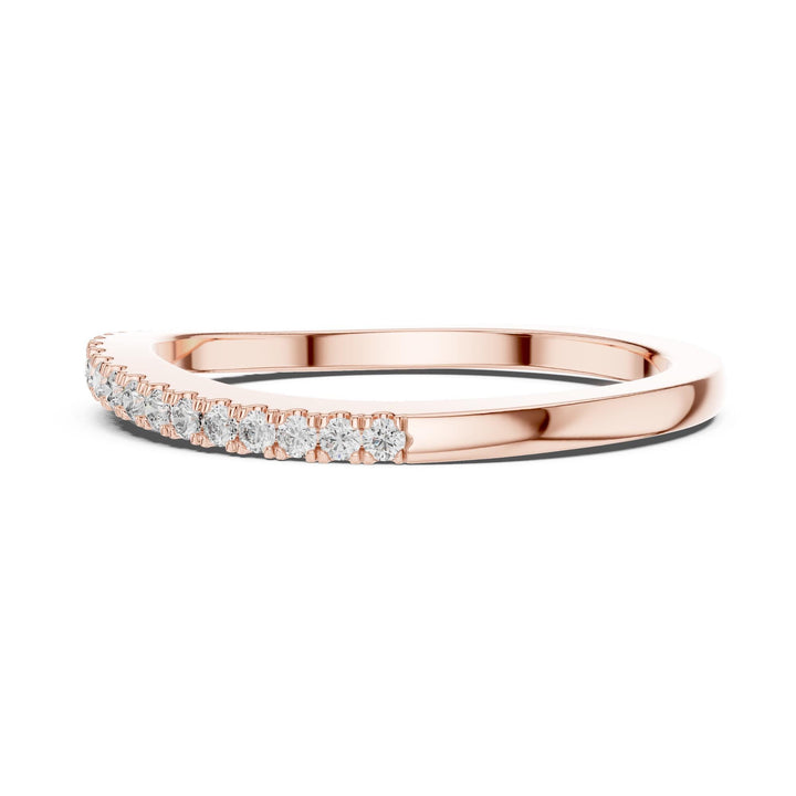 Round Cut Lab Grown Diamond Half Eternity Band, 0.22ct Total, Solid Gold