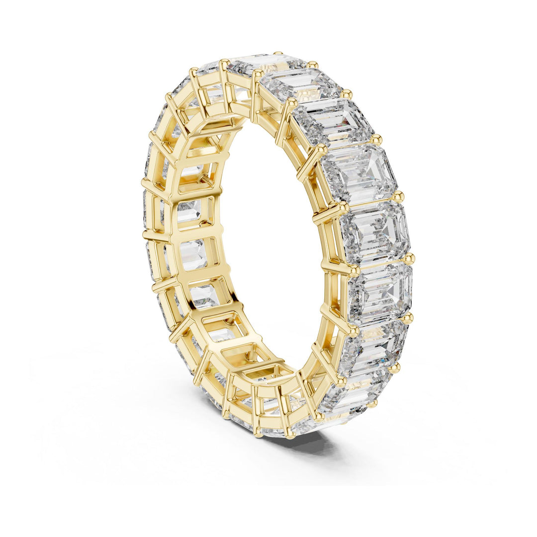 Emerald Cut Lab Grown Diamond Full Eternity Band, 6.00ct Total, Solid Gold