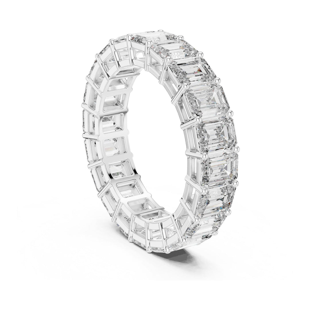Emerald Cut Lab Grown Diamond Full Eternity Band, 6.00ct Total, Solid Gold