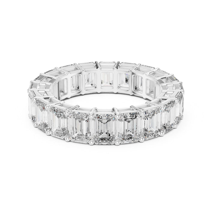 Emerald Cut Lab Grown Diamond Full Eternity Band, 6.00ct Total, Solid Gold