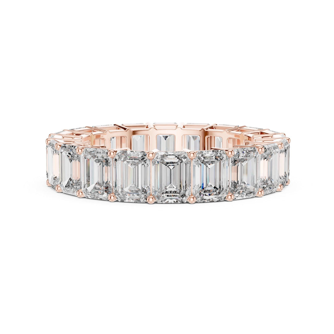 Emerald Cut Lab Grown Diamond Full Eternity Band, 6.00ct Total, Solid Gold