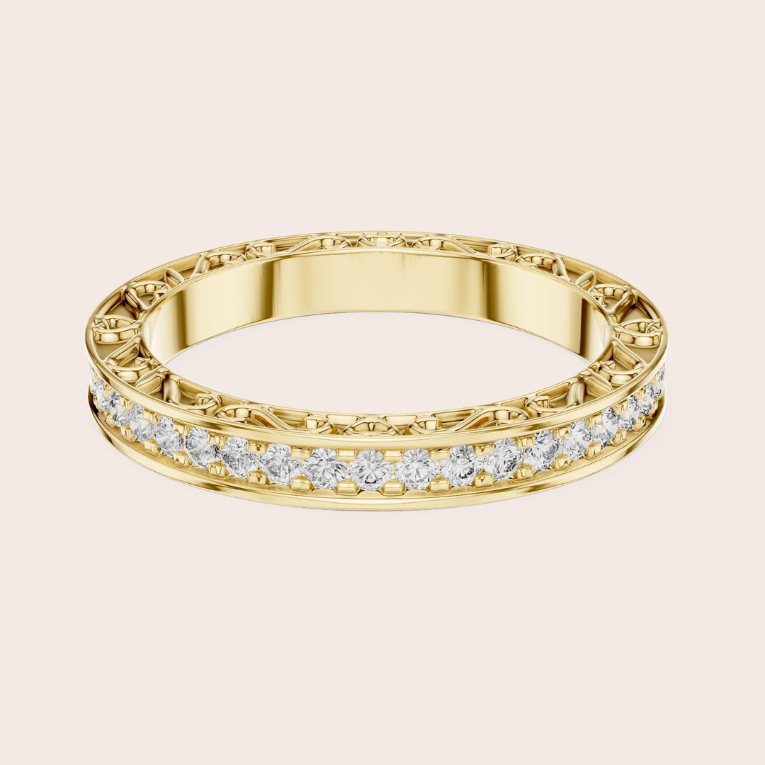 Round Cut Lab Grown Diamond Full Eternity Band, 0.50ct Total, Solid Gold