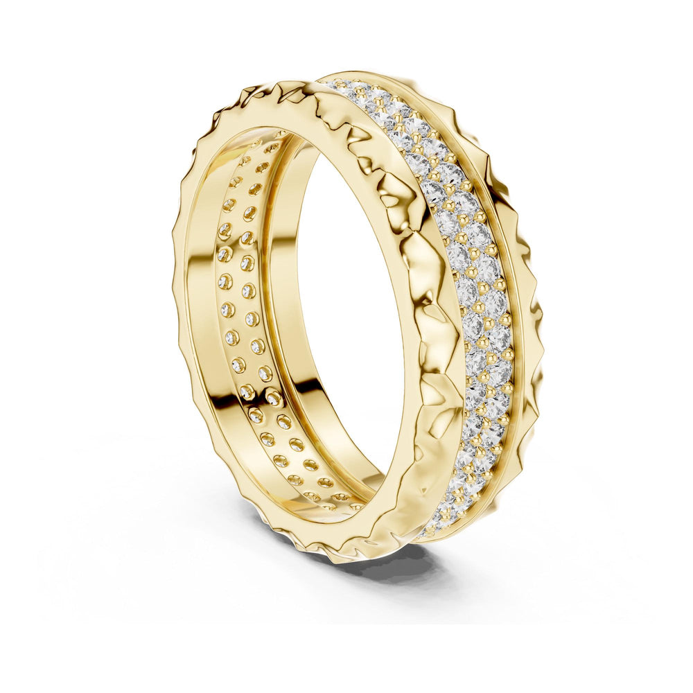 Round Cut Lab Grown Diamond Full Eternity Band, 0.90ct Total, Solid Gold