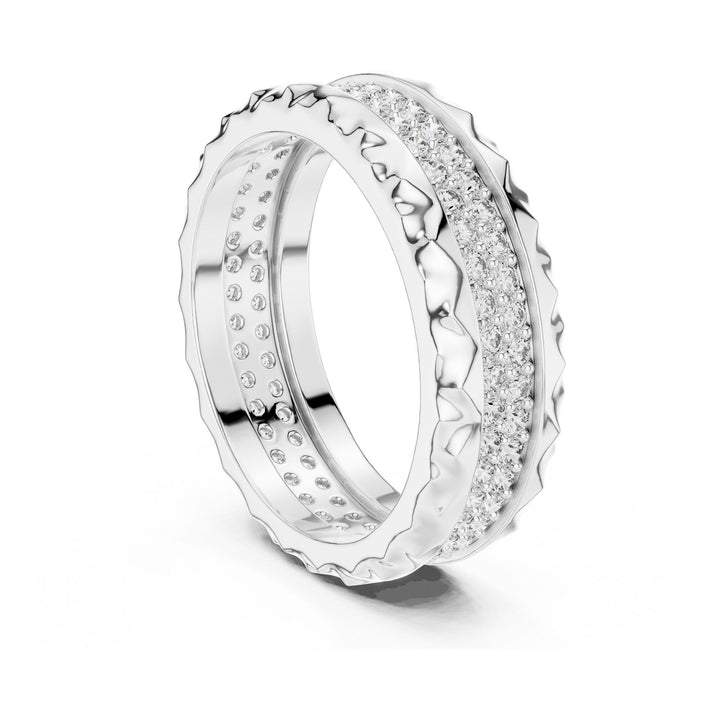 Round Cut Lab Grown Diamond Full Eternity Band, 0.90ct Total, Solid Gold