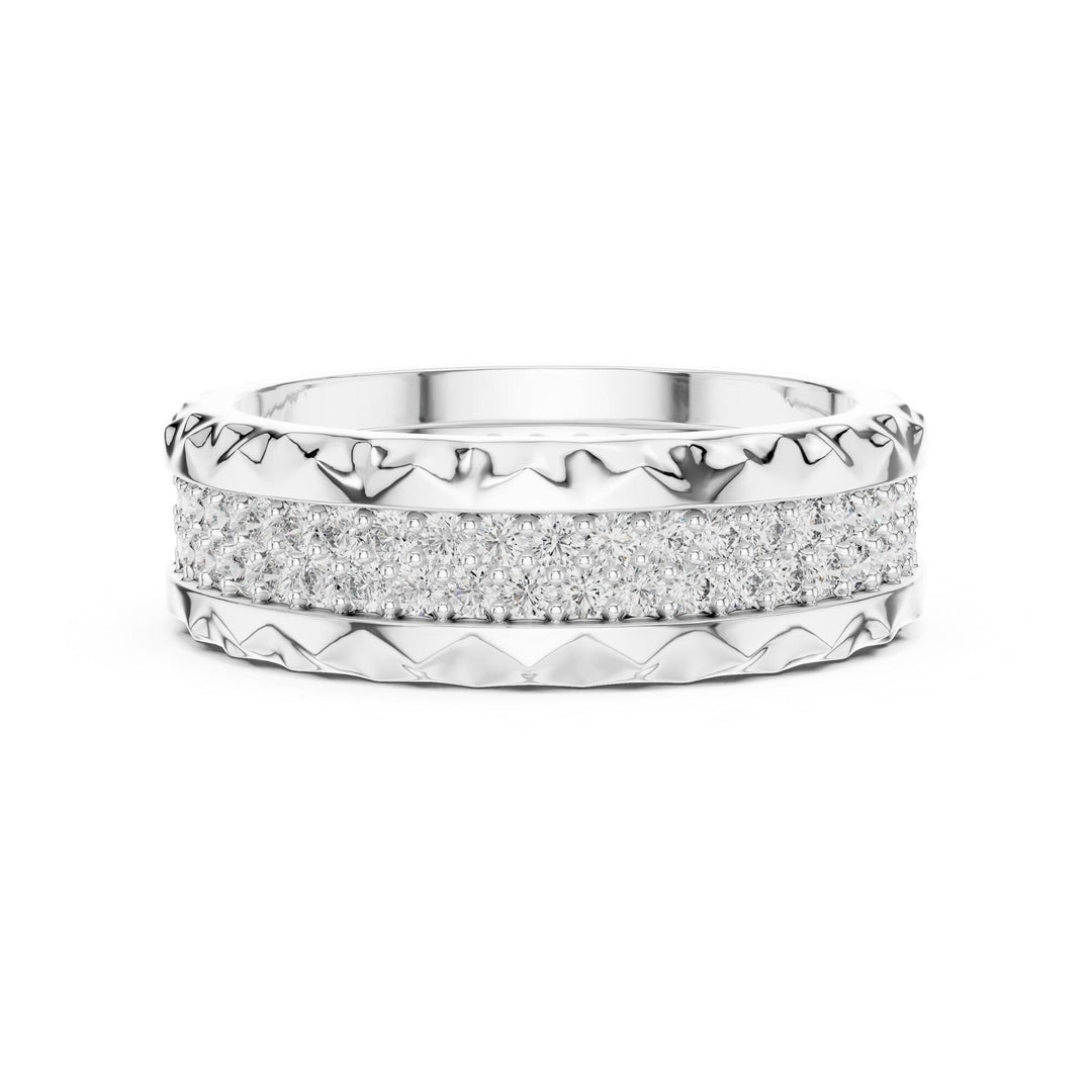 Round Cut Lab Grown Diamond Full Eternity Band, 0.90ct Total, Solid Gold