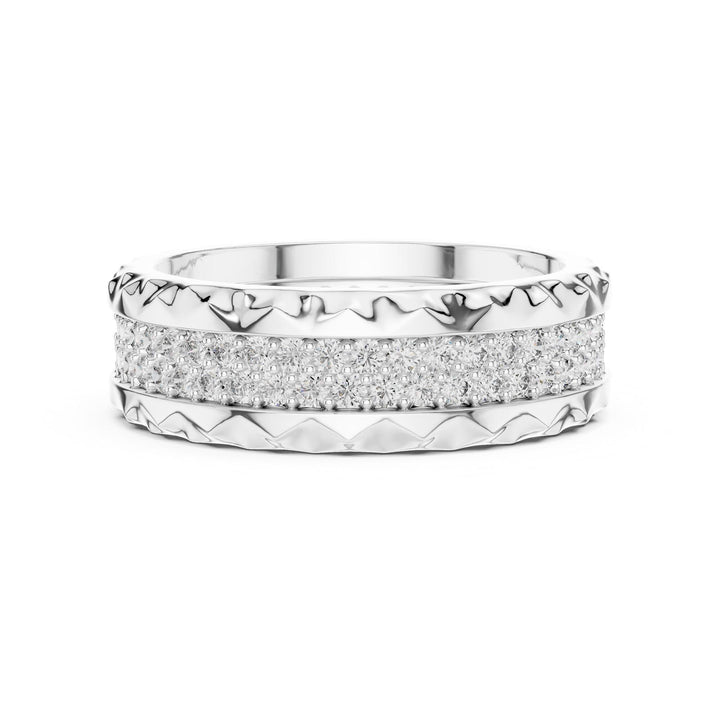Round Cut Lab Grown Diamond Full Eternity Band, 0.90ct Total, Solid Gold