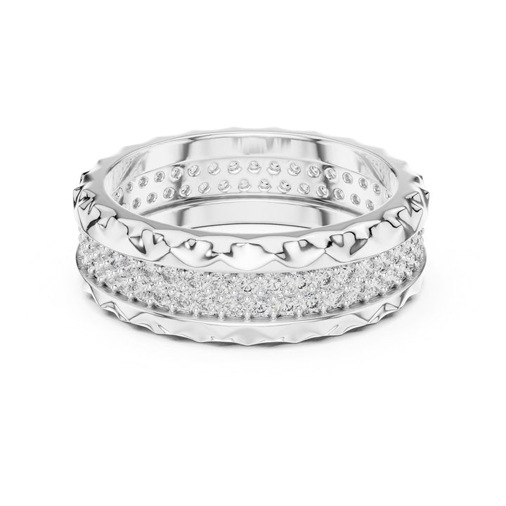 Round Cut Lab Grown Diamond Full Eternity Band, 0.90ct Total, Solid Gold