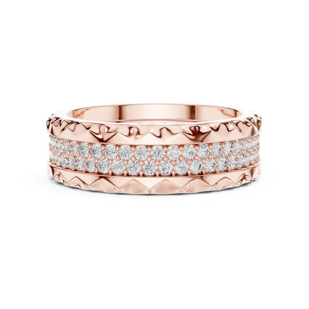 Round Cut Lab Grown Diamond Full Eternity Band, 0.90ct Total, Solid Gold