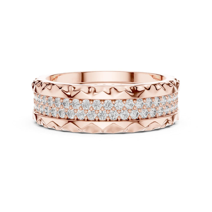 Round Cut Lab Grown Diamond Full Eternity Band, 0.90ct Total, Solid Gold