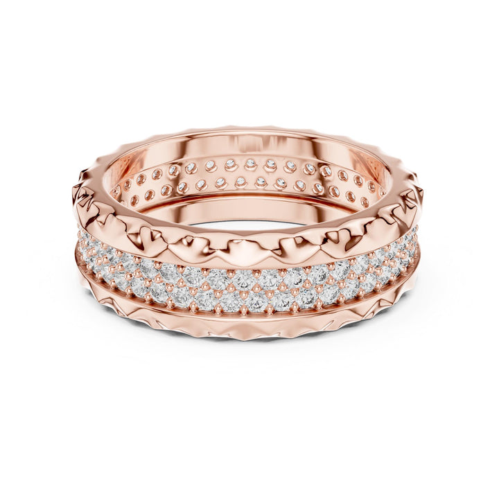 Round Cut Lab Grown Diamond Full Eternity Band, 0.90ct Total, Solid Gold