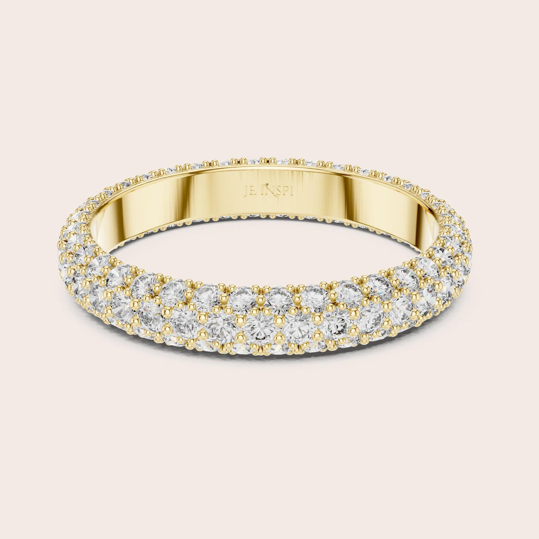 Round Cut Lab Grown Diamond Full Eternity Band, 1.51ct Total, Solid Gold