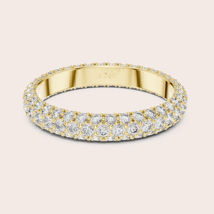 Round Cut Lab Grown Diamond Full Eternity Band, 1.51ct Total, Solid Gold