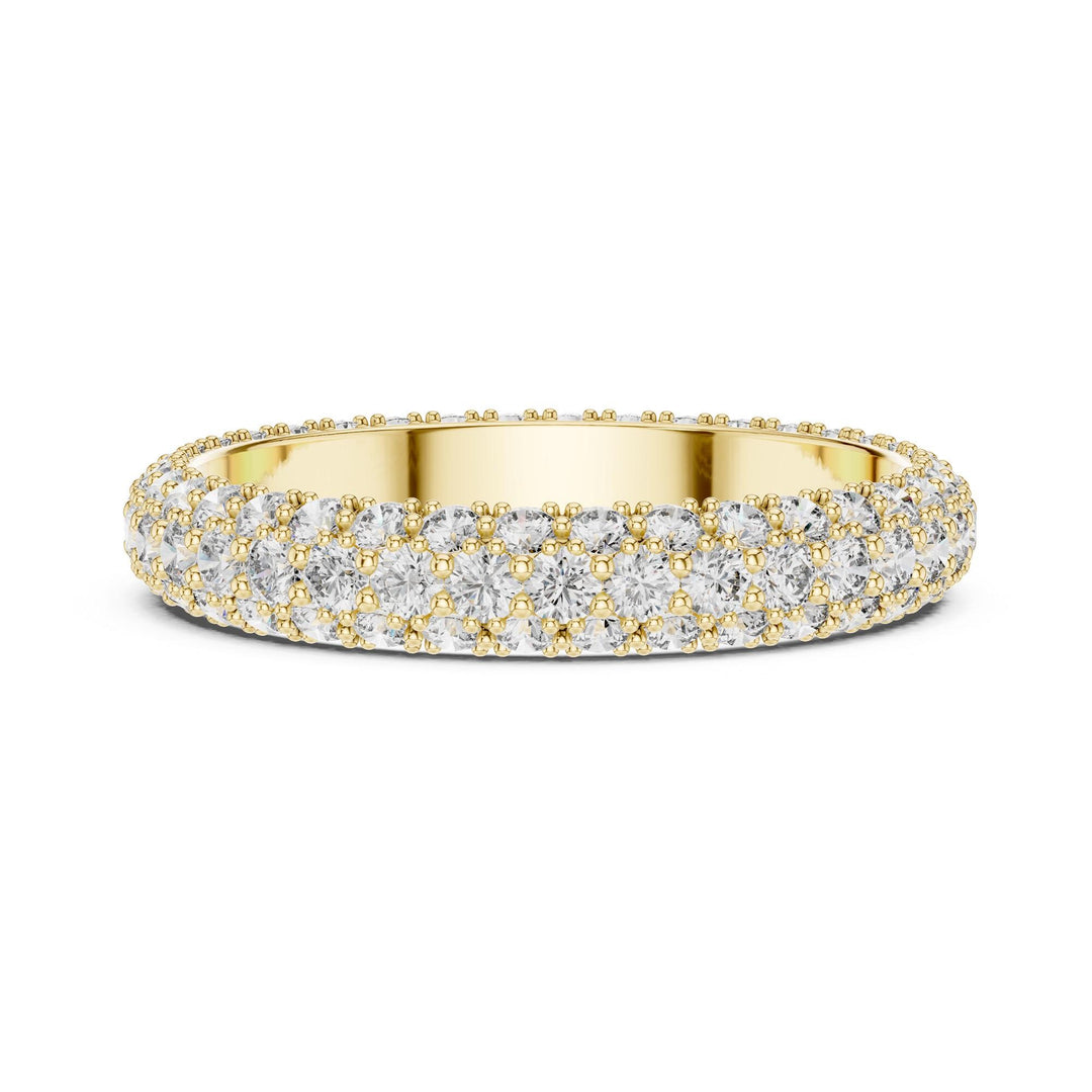 Round Cut Lab Grown Diamond Full Eternity Band, 1.51ct Total, Solid Gold
