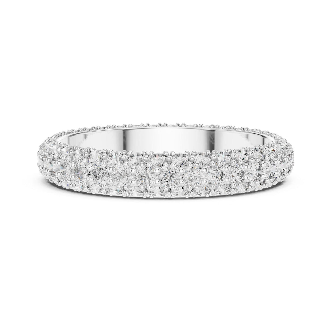 Round Cut Lab Grown Diamond Full Eternity Band, 1.51ct Total, Solid Gold