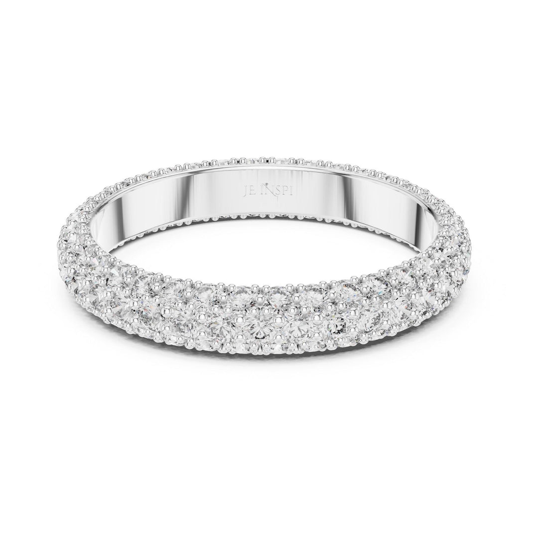 Round Cut Lab Grown Diamond Full Eternity Band, 1.51ct Total, Solid Gold