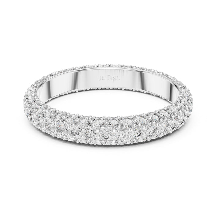 Round Cut Lab Grown Diamond Full Eternity Band, 1.51ct Total, Solid Gold