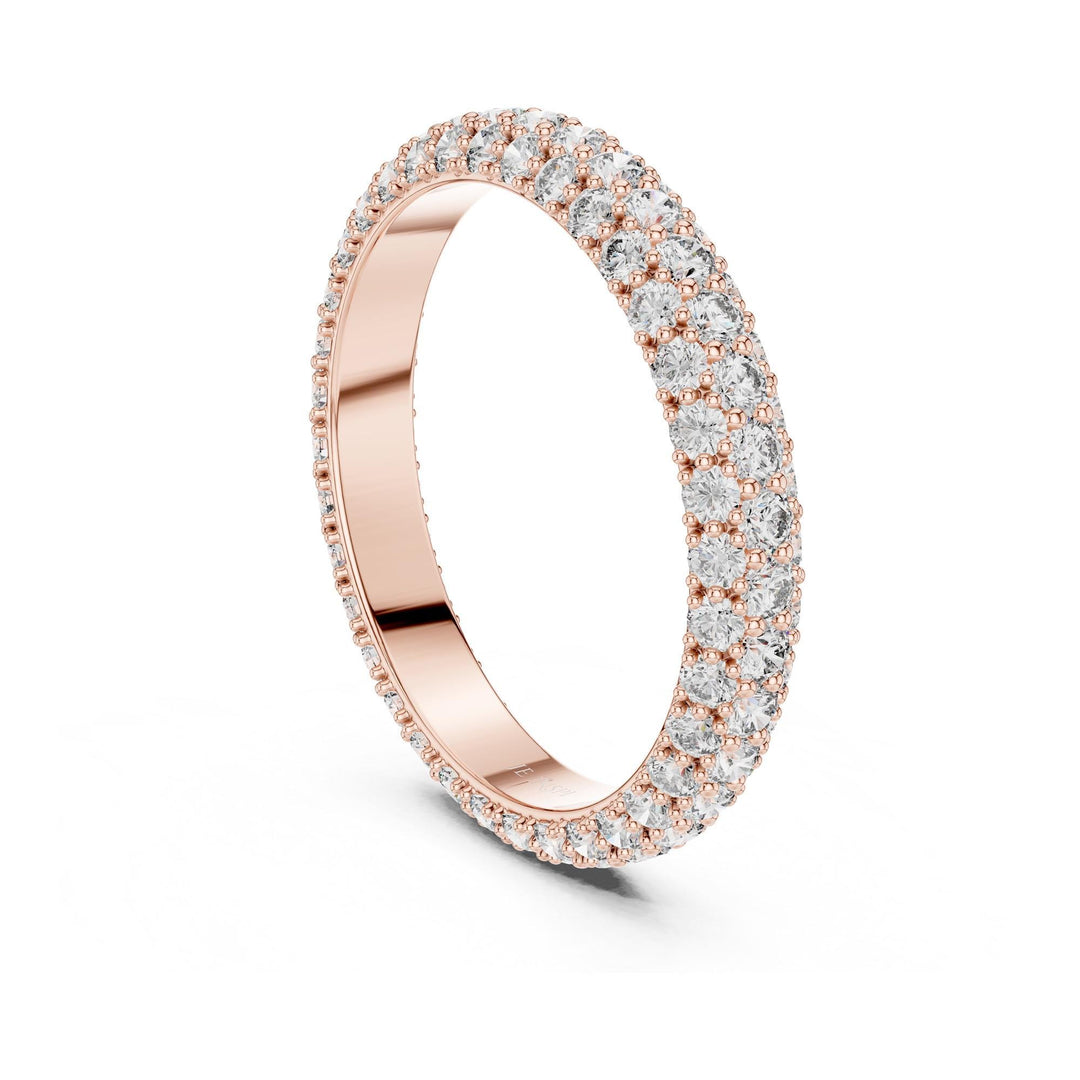 Round Cut Lab Grown Diamond Full Eternity Band, 1.51ct Total, Solid Gold